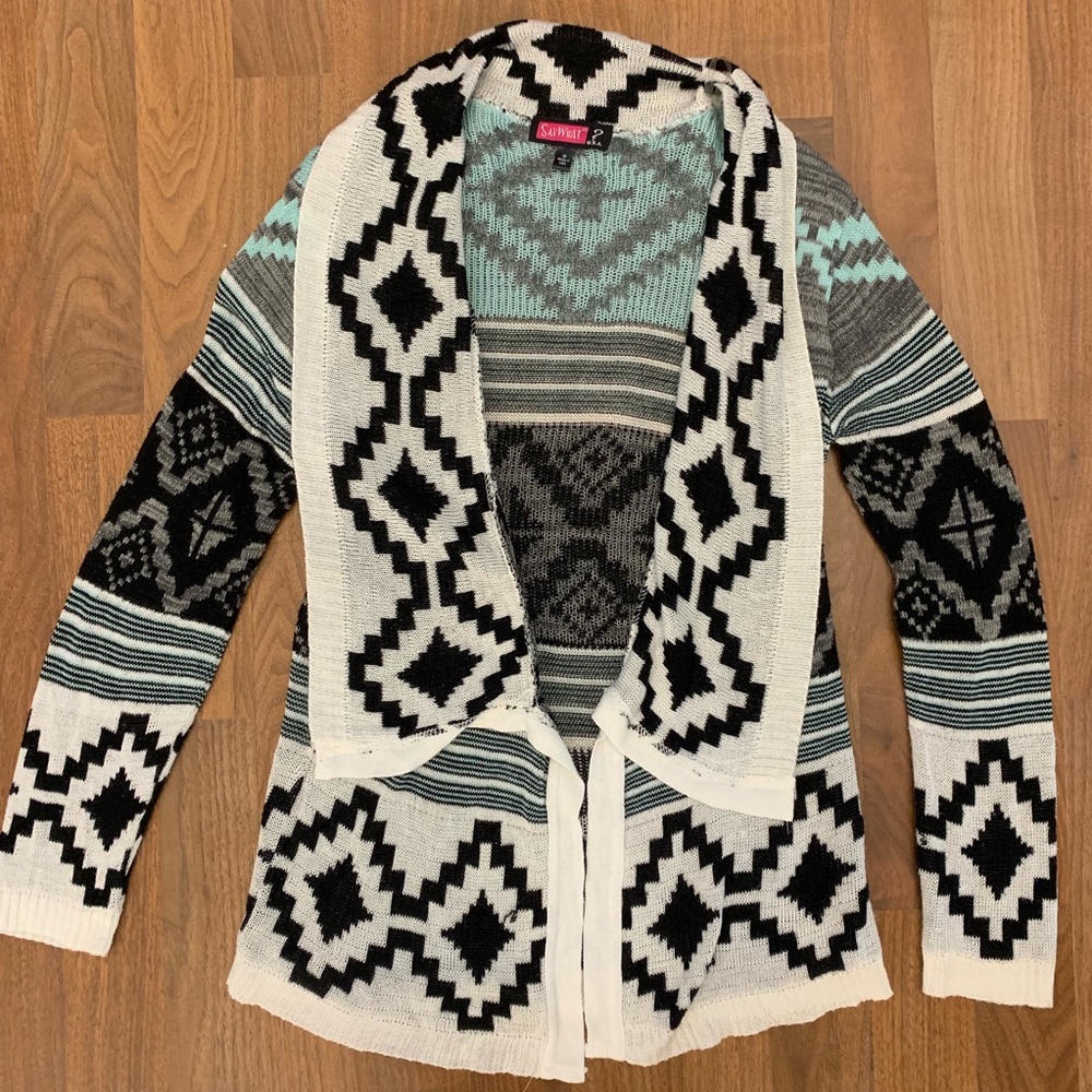 Aztec Pattern Cardigan Sweater